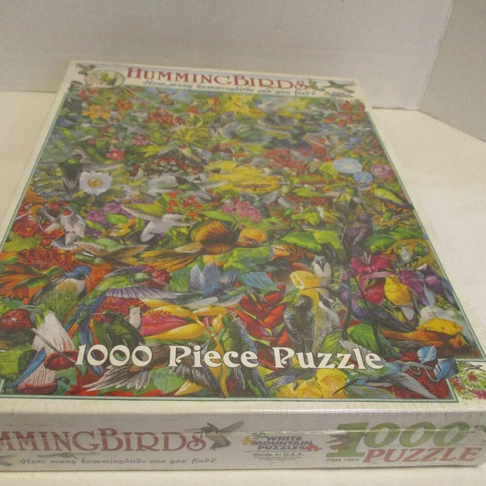 Hummingbirds Puzzle NEW 2005 Large Black Red White Green 1000 Piece Puzzle